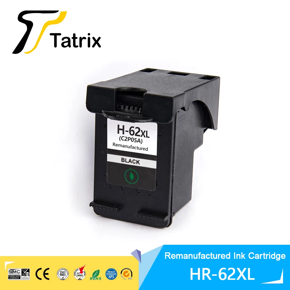 Tatrix 62XL 62 XL For HP62XL Premium Color Remanufactured Ink Cartridge For HP62 For HP ENVY 5640 Officejet 5740/5742 Printer