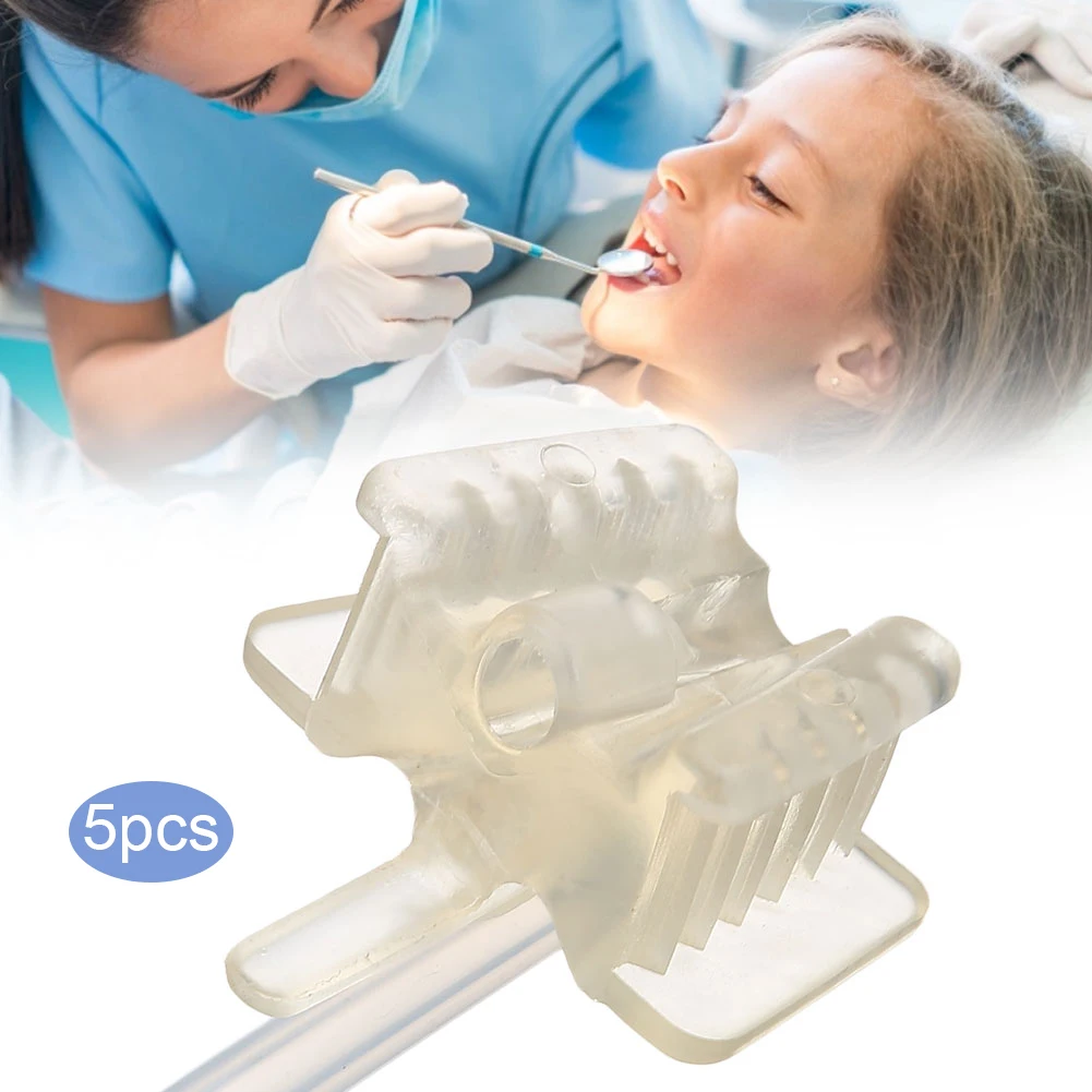 5Pc Oral Silicone Dental Mouth Opener Support Holding Retractor Bite Block With Hole Can Interpose Saliva Aspirator Dentist Tool