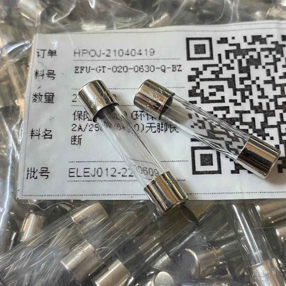 

20 шт./250V2A EFU-GT-020-0630 6X30 стеклянная трубка предохранителя с UL F2A