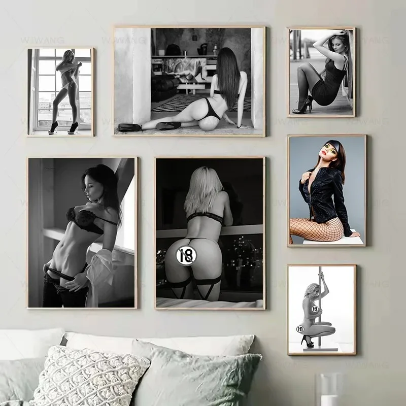 Canvas Painting Sexy Nude Wall Art Naked Woman Posters and Prints Modern Aesthetic Picture for Living Room Home Decor