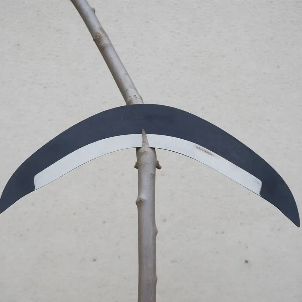 Durable Agricultural Sickle Cutting Tool Carbon Steel Scythe Garden Pruning Gear Outdoor Fishing Grass Harvester Pro