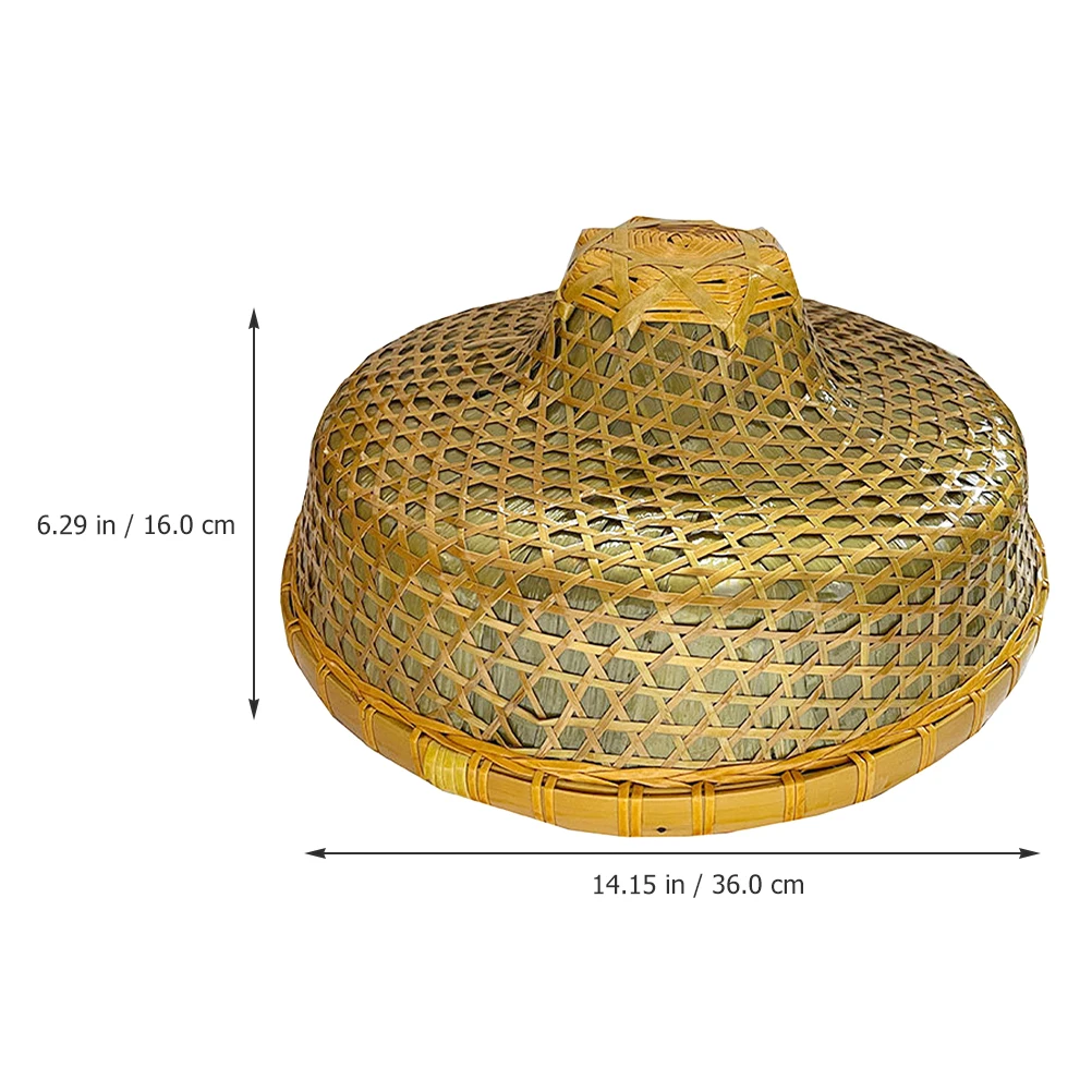 

Fashionable Oriental Bamboo Woven Sun Hat Large Brim Uv Protection Outdoor Travel Farming Fishing Rainproof Unisex Retro