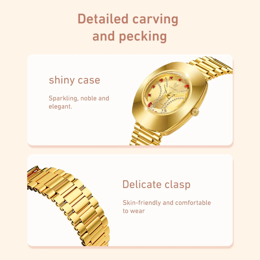 LIEBIG New Japan Quartz movement Wristwatch Clock Male Luxury Golden Full Steel Watches Men Casual 3Bar Waterproof Reloj Hombre