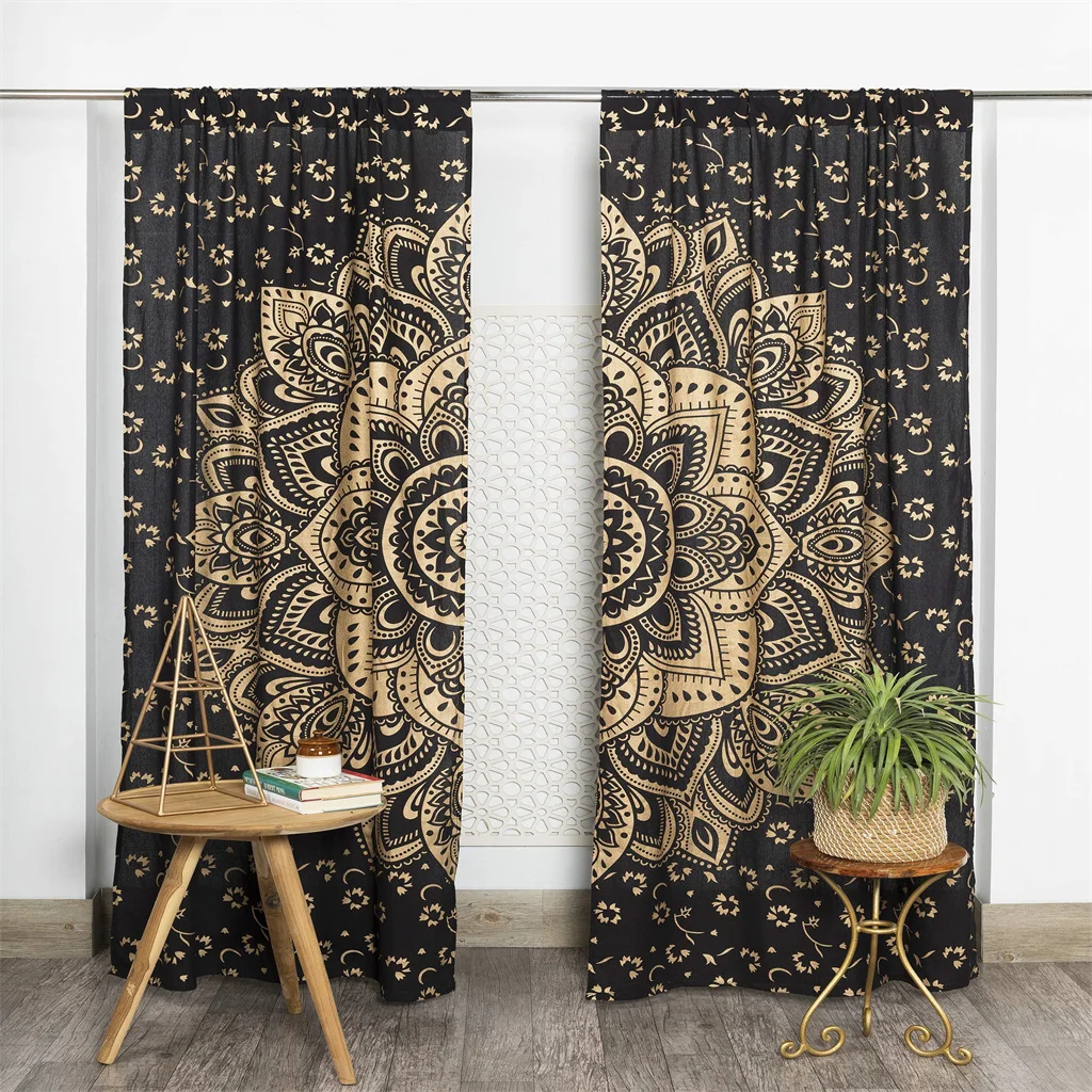 

Egyptian African Indian Spiritural Mancha Thin Window Curtains for Living Room Bedroom Bathroom Door Kicthen Decor Blind Hall