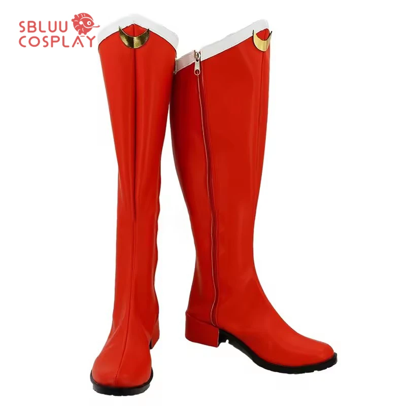 SBluuCosplay Tsukino Usagi Cosplay Sapatos Botas vermelhas personalizadas