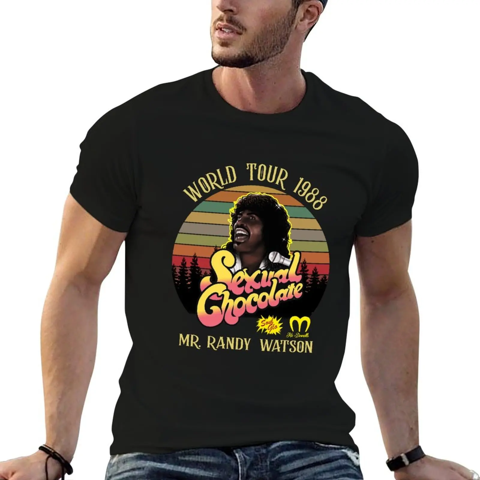 Sexual Chocolate World Tour 1988 Vintage Retro T-Shirt vintage graphic tee quick drying t shirt men 100℅ cotton