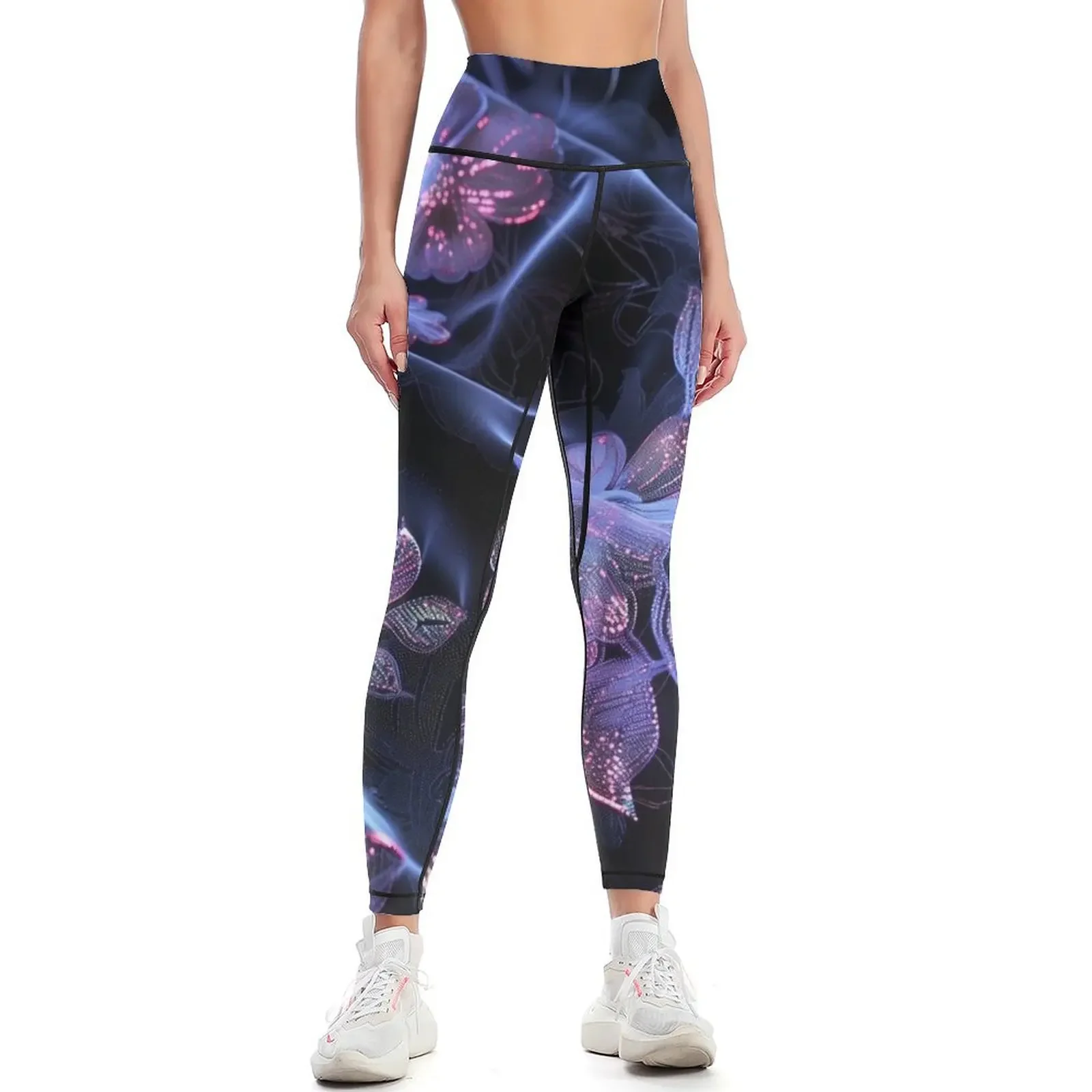 

Satin texture of molten flowers Leggings workout shorts Fitness's gym clothes sports for gym Women's fitness Womens Leggings