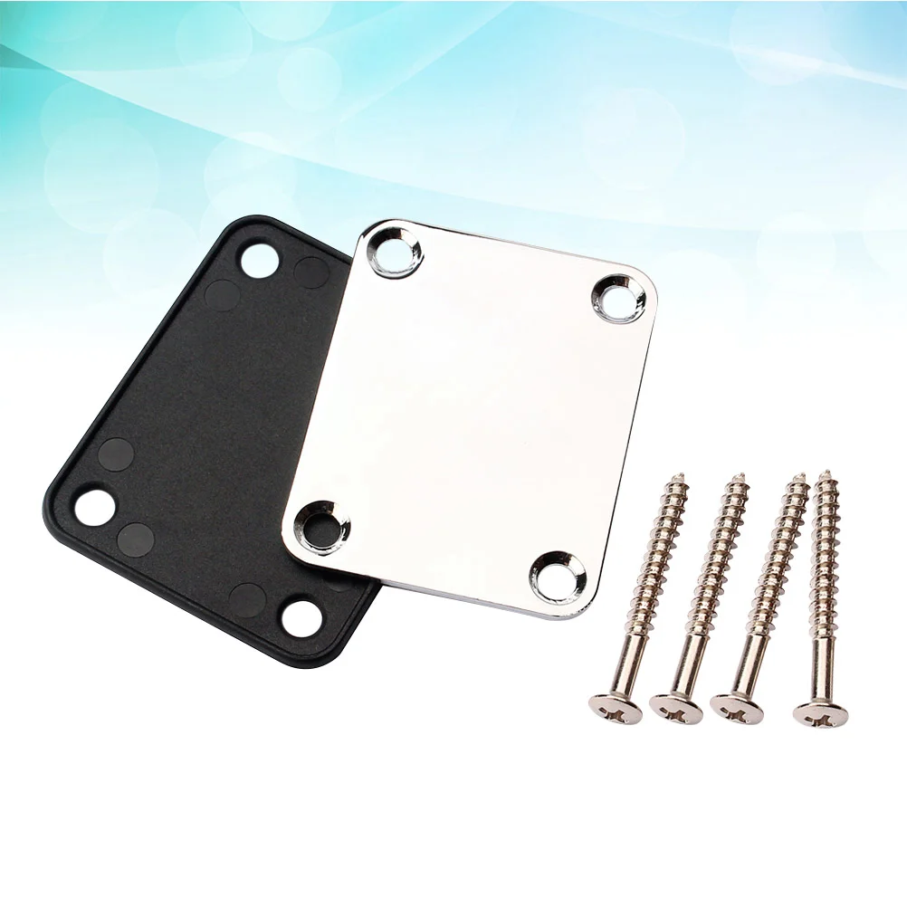 Neck Plate for Electric Guitar with Mounting Screws Guitar Accessories Silver Guitar Neck Plate Bass Neck Plate
