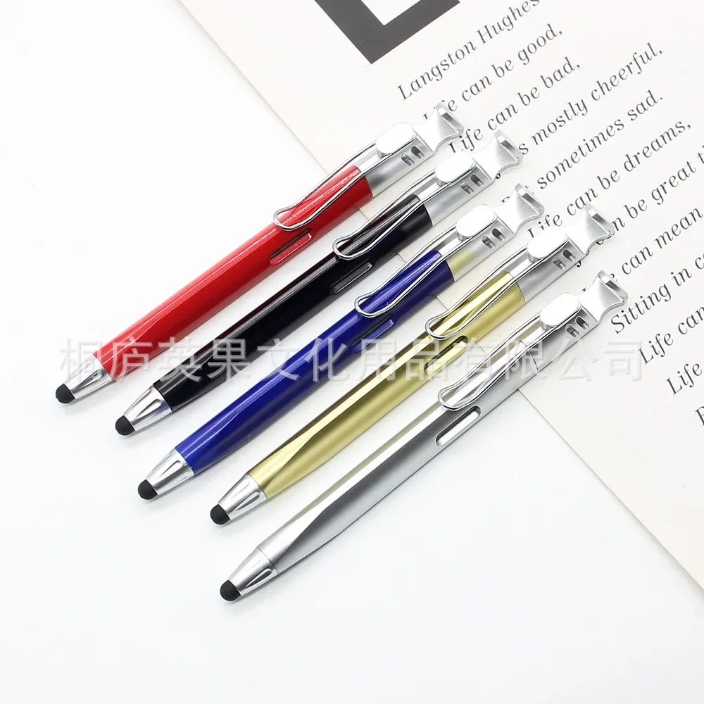 30pcs multi-function touch capacitor touch screen twist oil ball pen mobile phone bracket level triangle ballpoint pen