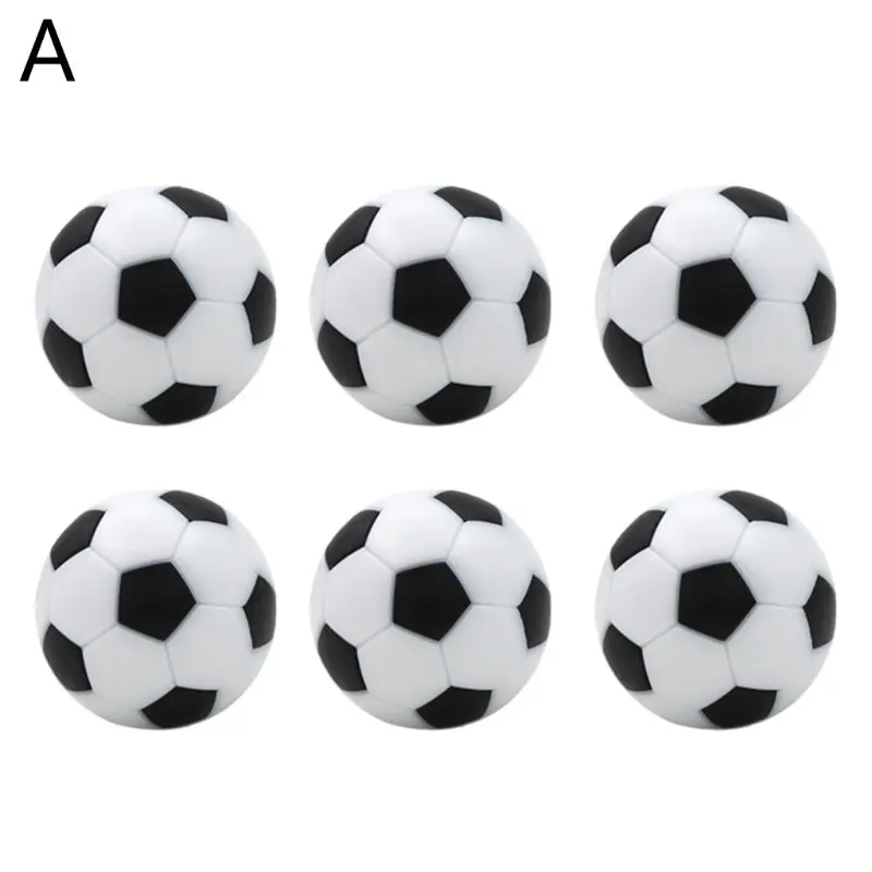 6pcs 32mm Table Soccer Replacements Mini Black & White Ball Foosball Fussball