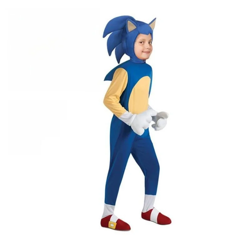 

Sonic loween Children's Costume Cartoon Sound Speed Little Boy Cosplay Game Play Clothes H Sonic Dr up Clothes