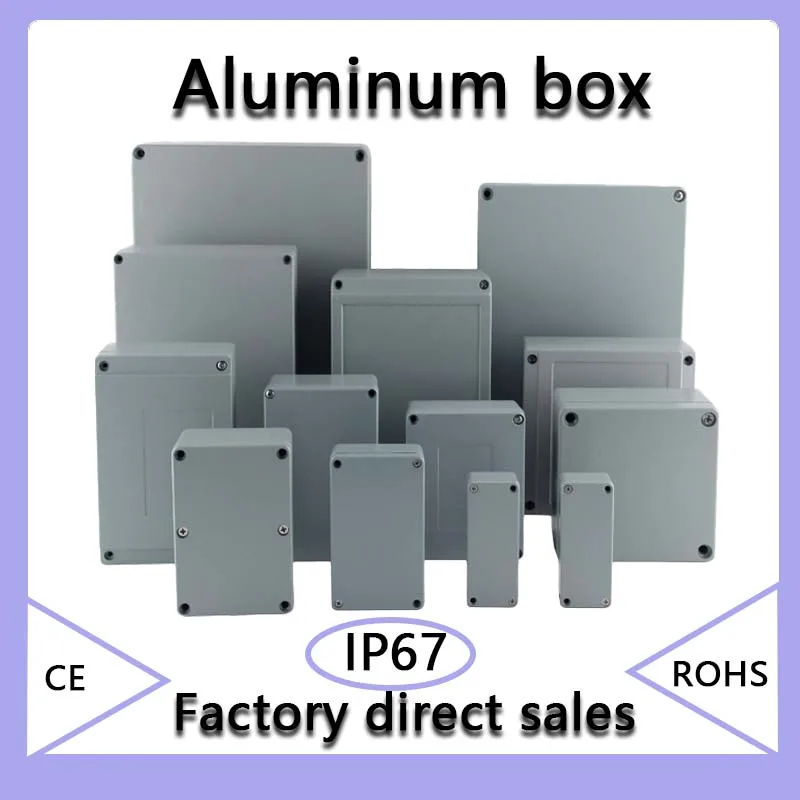 

Aluminium Enclosure Waterproof Box Electronics Housing Alloy Case IP67 Project Instrument Boxes Outdoor Metal Junction