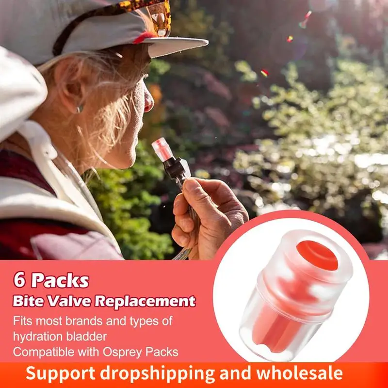 AA86 6Pcs Replacement Bite Valve Sheath For Osprey For Osprey Packs Hydraulics Reservoirs Silicone Nozzle Accessory Red