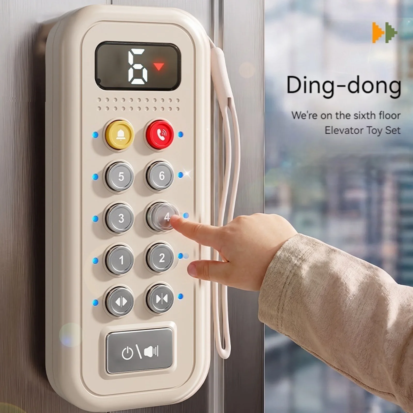 Elevator Activity Panel with Lights Sounds Numbers Musical Simulation Board Toys Press Interactive Number Toy for Toddlers 18M+
