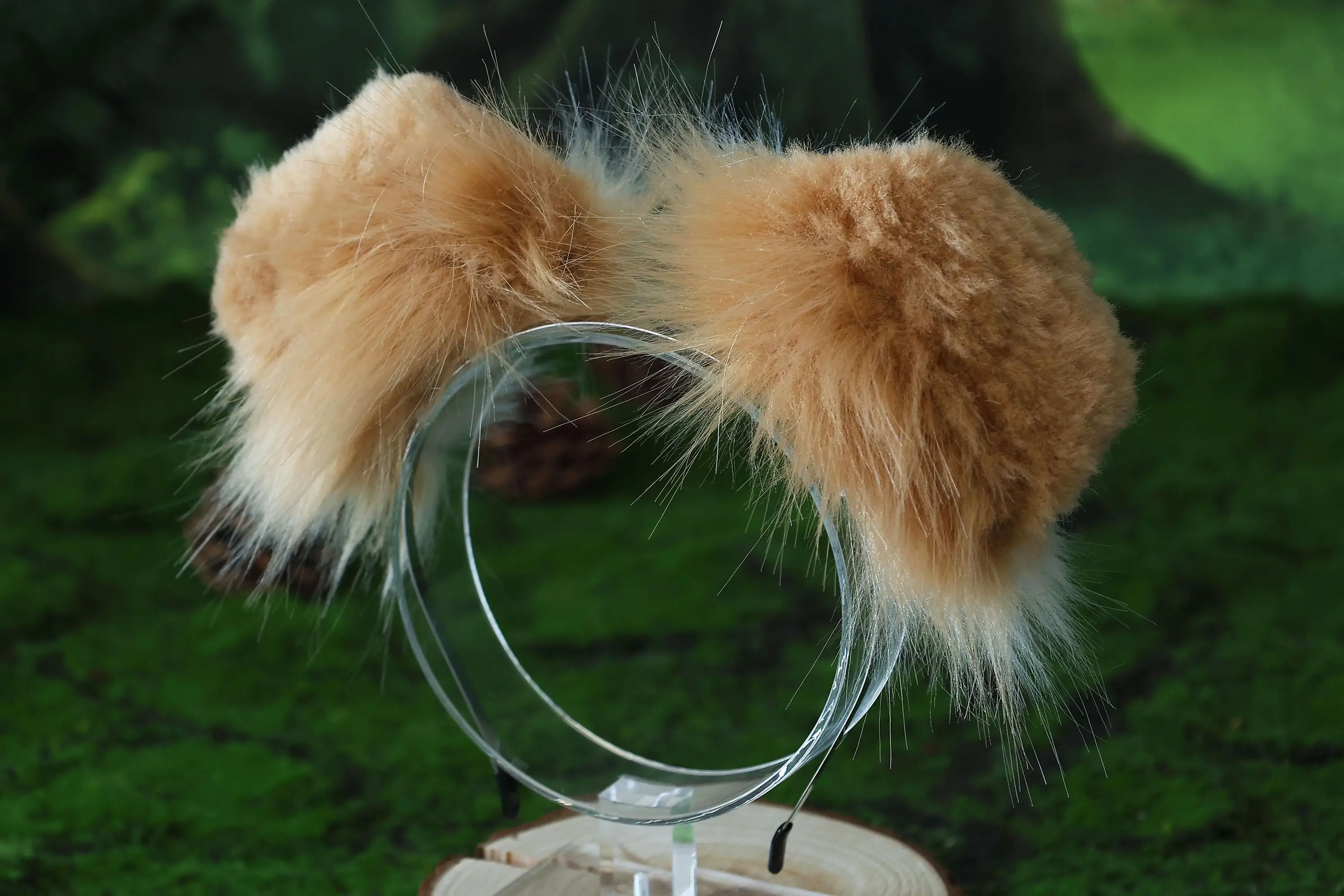 Gold and white sheepdog ears and tail set, dog cosplay costume, animal ear headband, faux fur tail, Halloween accessories 4