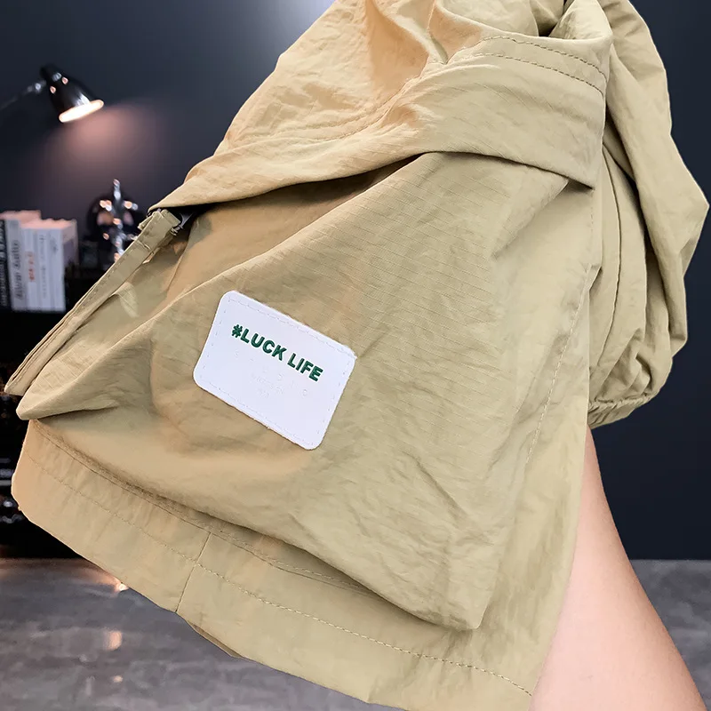 2025 summer lightweight casual quick drying shorts for men, trendy and versatile, loose and sporty five piece workwear pants