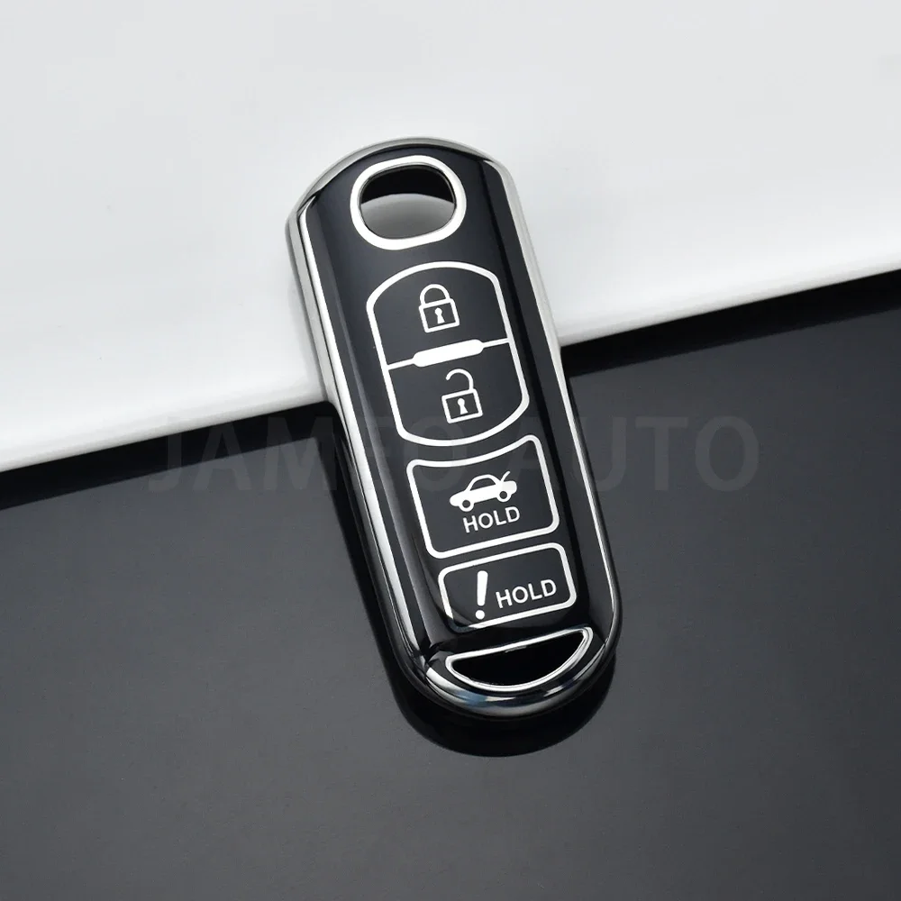 4 Buttons TPU Car Key Case Cover Shell Fob for Mazda Atenza Axela 2 3 6 Demio BL BM GJ CX-5 CX5 CX-3 CX7 CX-9 CX30 Protector
