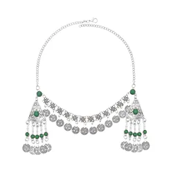 East Asian Vintage Women Hair Jewelry Ethnic Long Coin Tassel Chains Headband Feminina