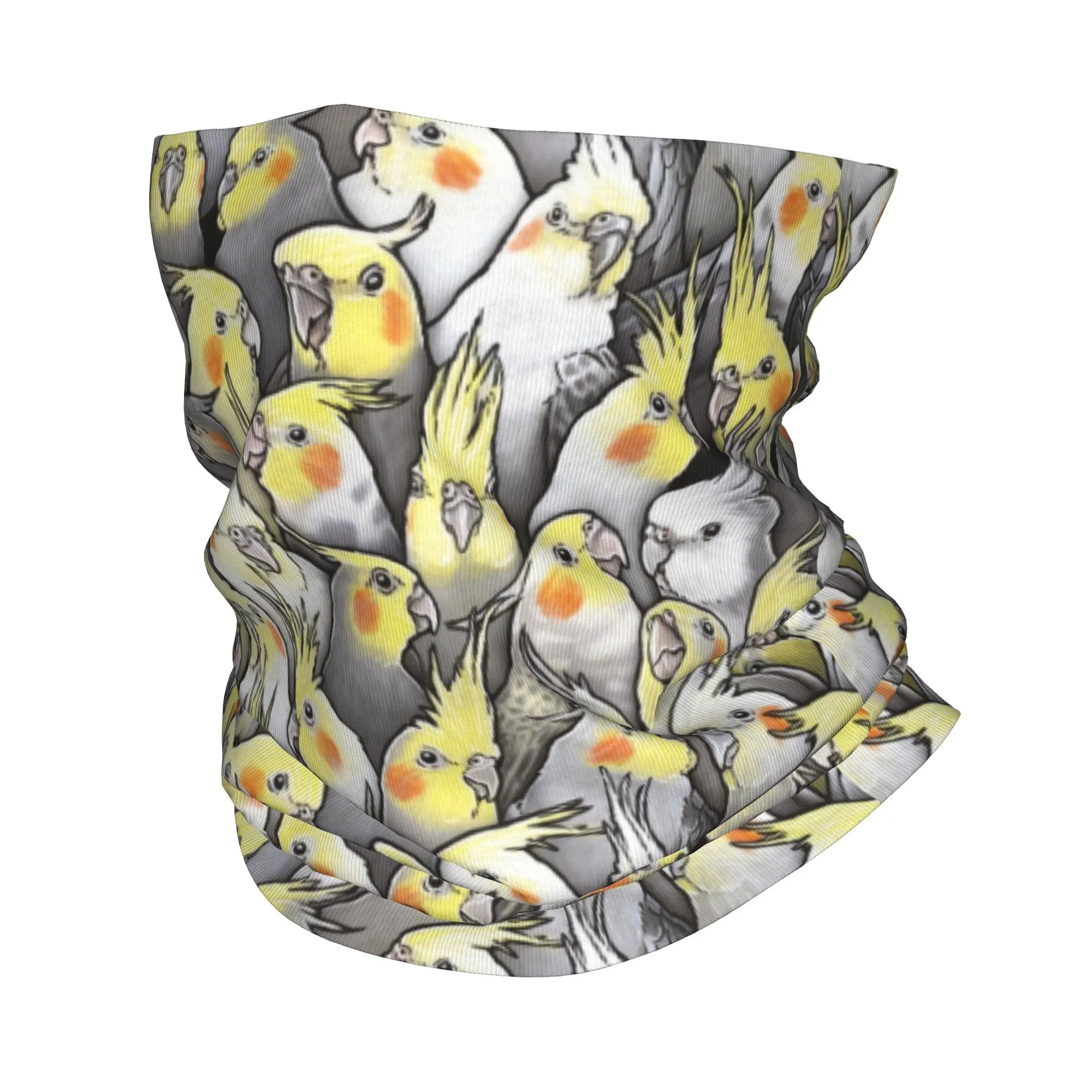 Funny Cockatiels Galore Neck Gaiter Men Women Windproof Winter Parrot Birds Bandana Scarf for Hiking