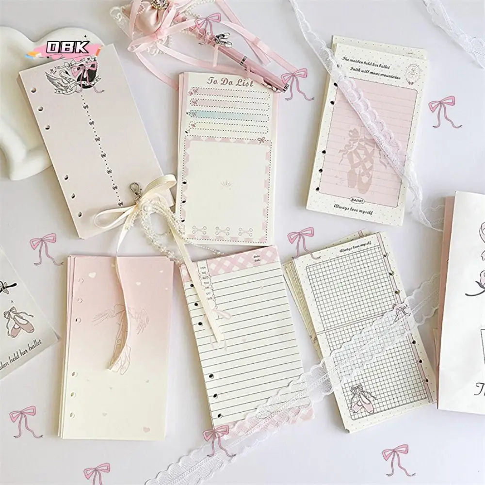 

50Sheets A6 Loose Leaf Refill Paper Goose Ballet Shoes Inner Refill Spiral Binder Paper Paper Stationery