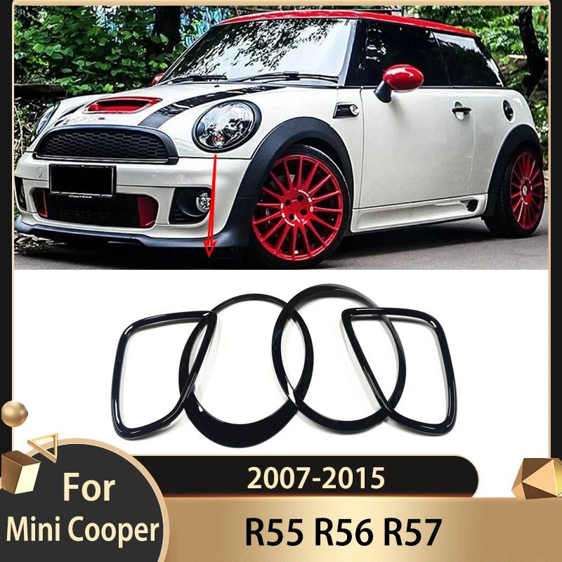 Front Rear Car Headlight Eyelid Frame Kit Grille Taillight Frame Cover Headlight Trim Ring for Mini Cooper R55 R56 R57 2007-2015