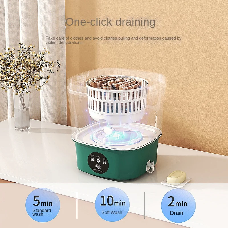 Mesin cuci pakaian lipat Mini 12V, kaus kaki pakaian bayi portabel, Mesin cuci 3 warna