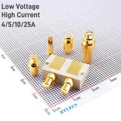 2/5 Pcs Pogo Pin Connector Low Voltage High Current 2A 3A 4A 5A 6A 10A 15A 25A Gold Plated Contact Spring Loaded Probe Thimble