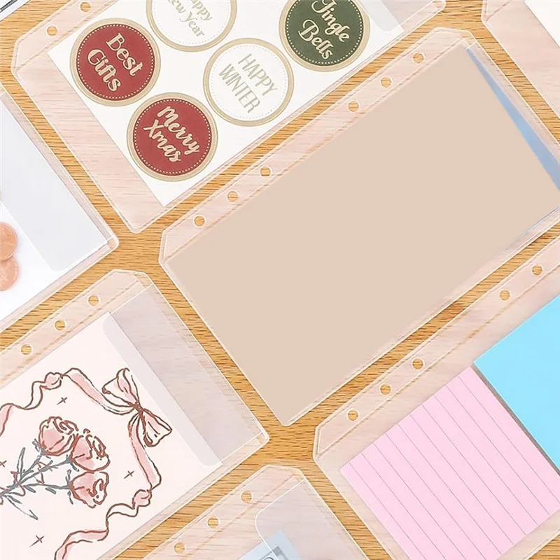 Хорошо сделанные-карманы для папок формата А6, 12 шт., конверты без молнии для составления бюджета, сумки для папок без молнии с 6 отверстиями, конверт для переплета A6 с 6 кольцами