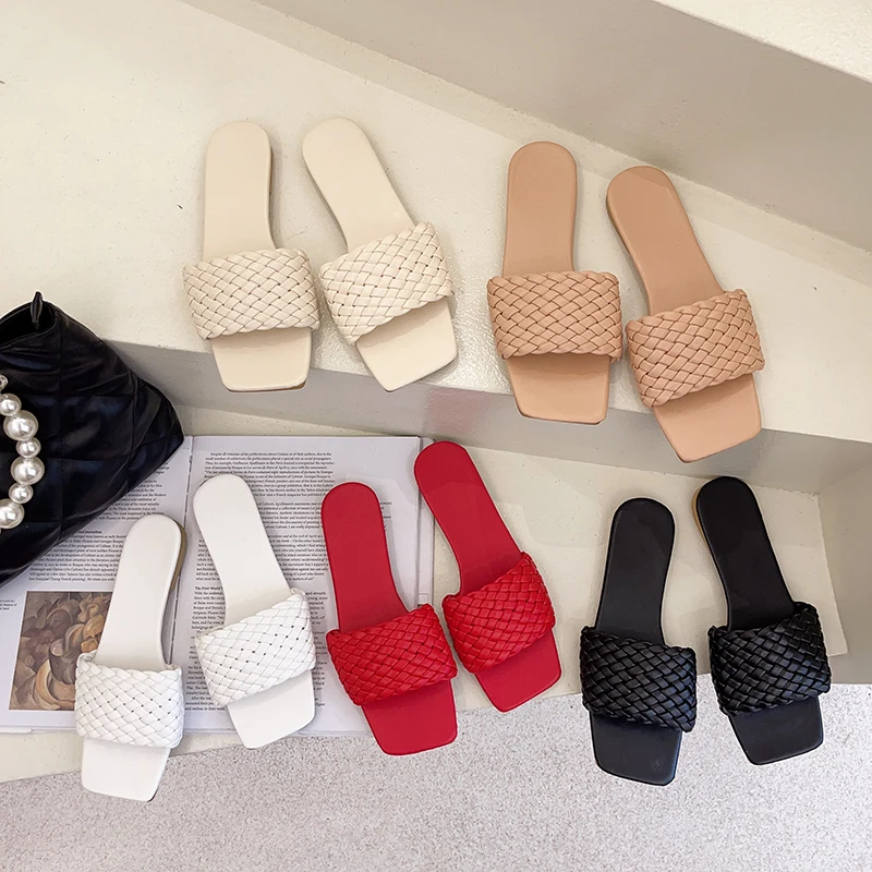 Modische, heiß begehrte, sexy, elegante, lässige Strandpantoffeln für Damen, Sommerneuheit, runde Zehenpartie, bequeme, flache Flip-Flops – Detail 3