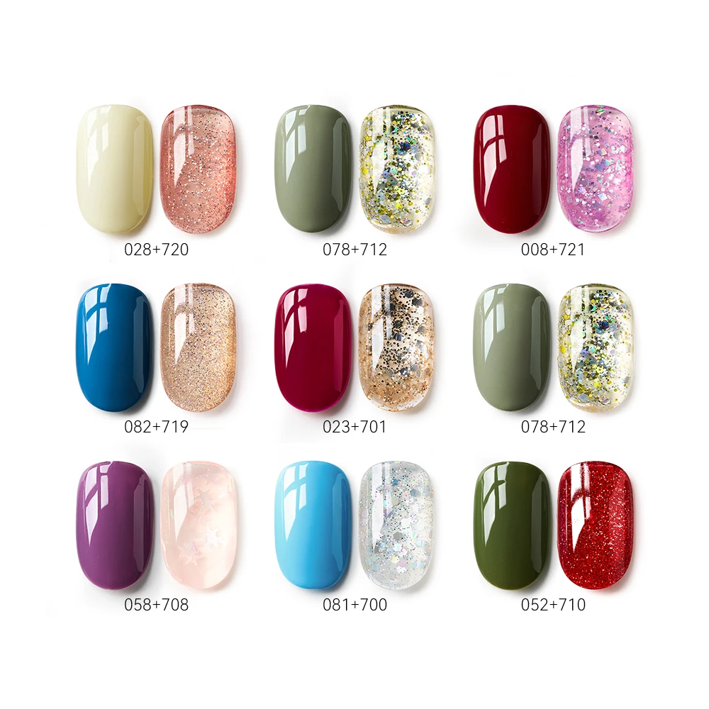 MAYCHAO 2/Set de esmalte de uñas de Gel Ultra brillo de colores sólidos, esmaltes semipermanentes LED UV para uñas, barniz de uñas para manicura