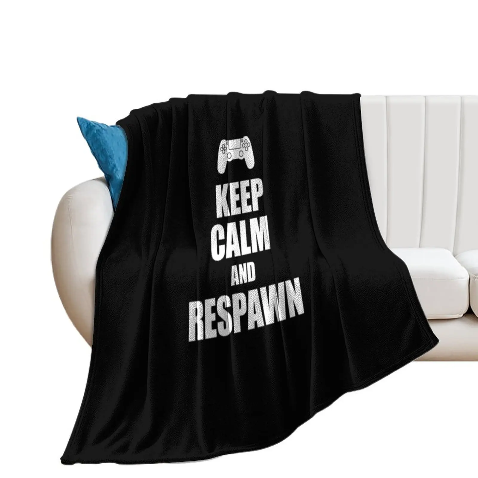 Gamer, Keep calm and respawn Throw Blanket for sofa decorative Cute Decorative Beds Blankets