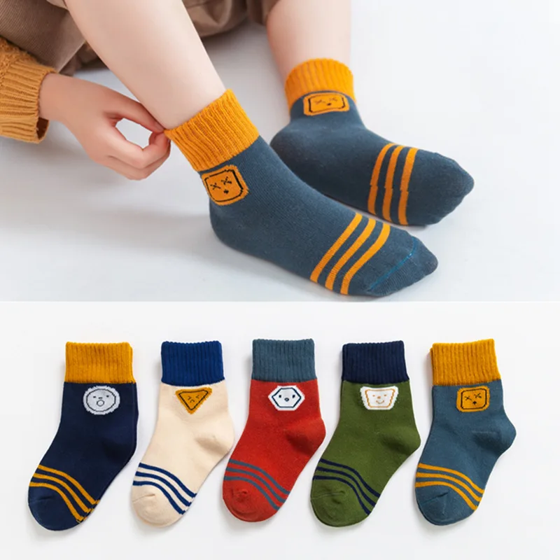 1 Pair Random Color Baby Socks 0-12Y Infant Baby Socks for Girls Cotton Cute Newborn Boy Toddler Socks Baby Clothes Accessories