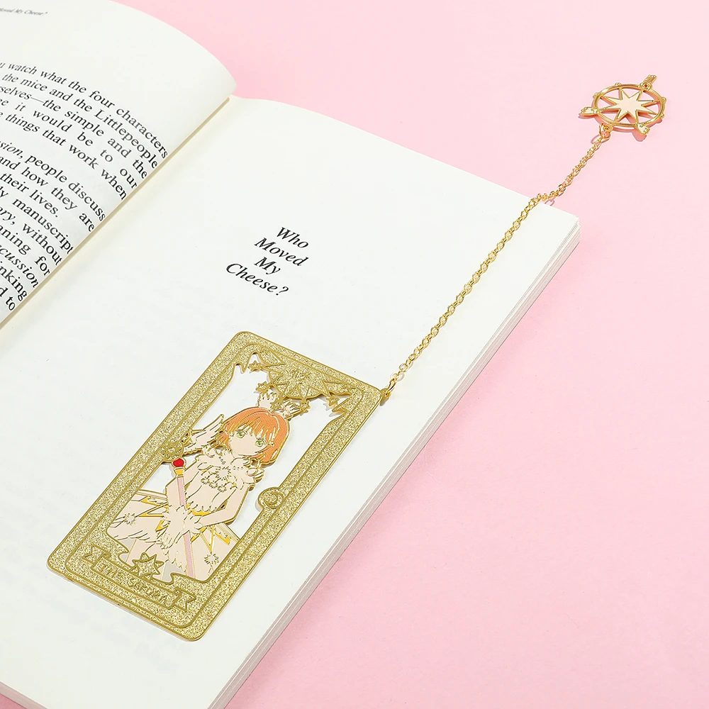 Anime Card Captor Sakura Bookmarks Gift Anime Fans Collection Cherry Metal Bookmarks for Book Lovers Stationery School Supplies