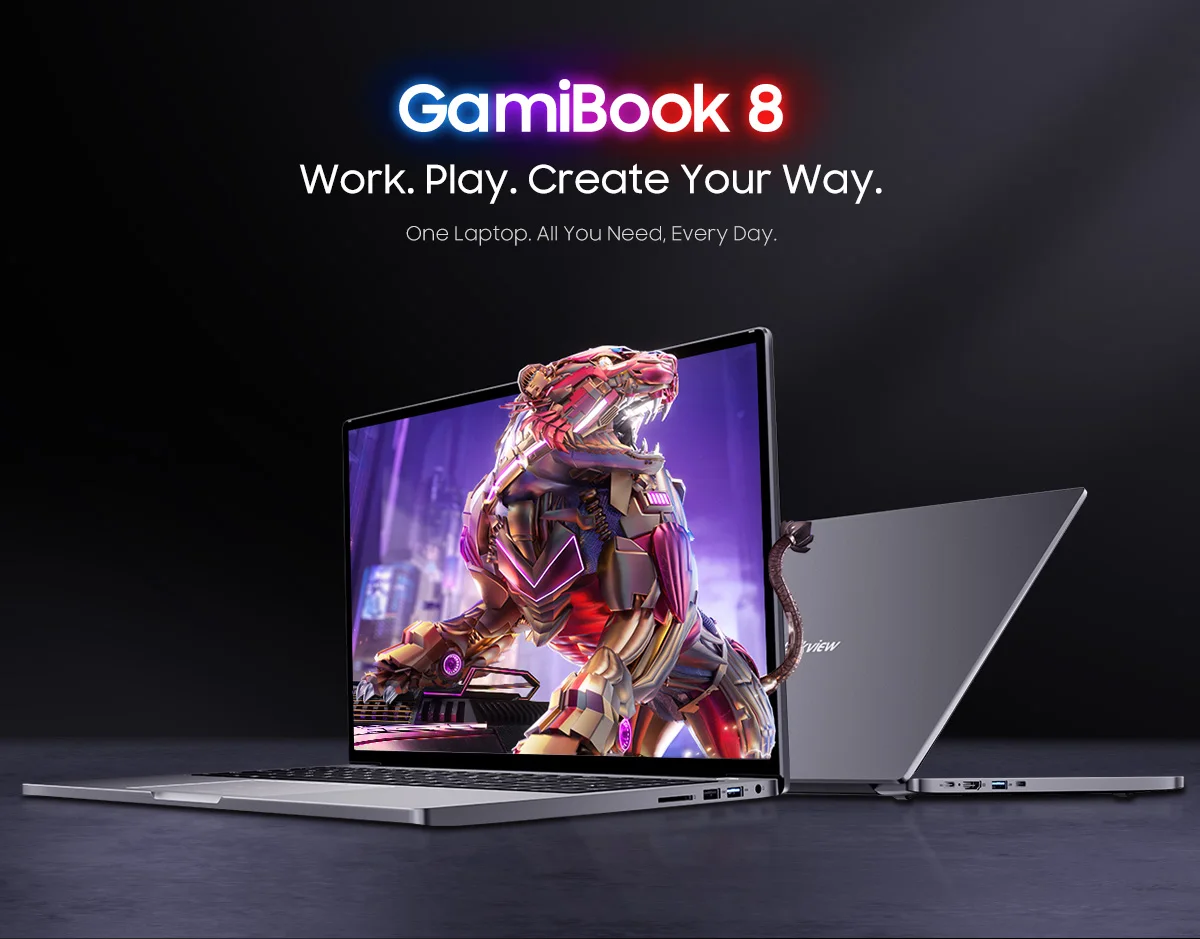 Blackview GamiBook 8 AMD R7 7735HS 16" 5000MAH Laptop 16GB+512GB / 32GB+1TB Windows 11Pro BT5.2 Wifi 6 Backlit Keyboad