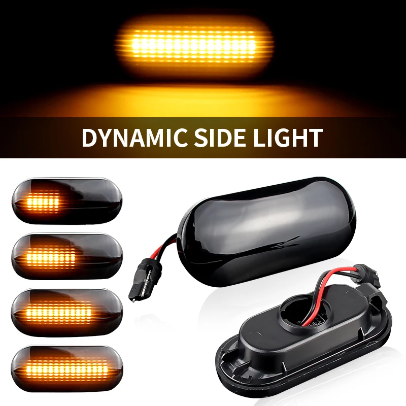 2Pc Dynamic LED Side Marker Signal Light Indicator Lamp For SEAT Altea Exeo Ibiza 6L Toledo Cordoba Alhambra Arosa Leon 1M Built