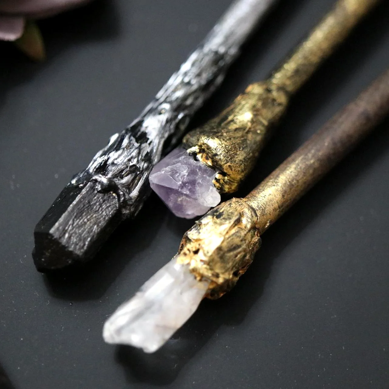 Crystal magic wand sun moon pentagram scepter witch wand star Wiccan accessories fairy wand ceremony altar ornament prop gift