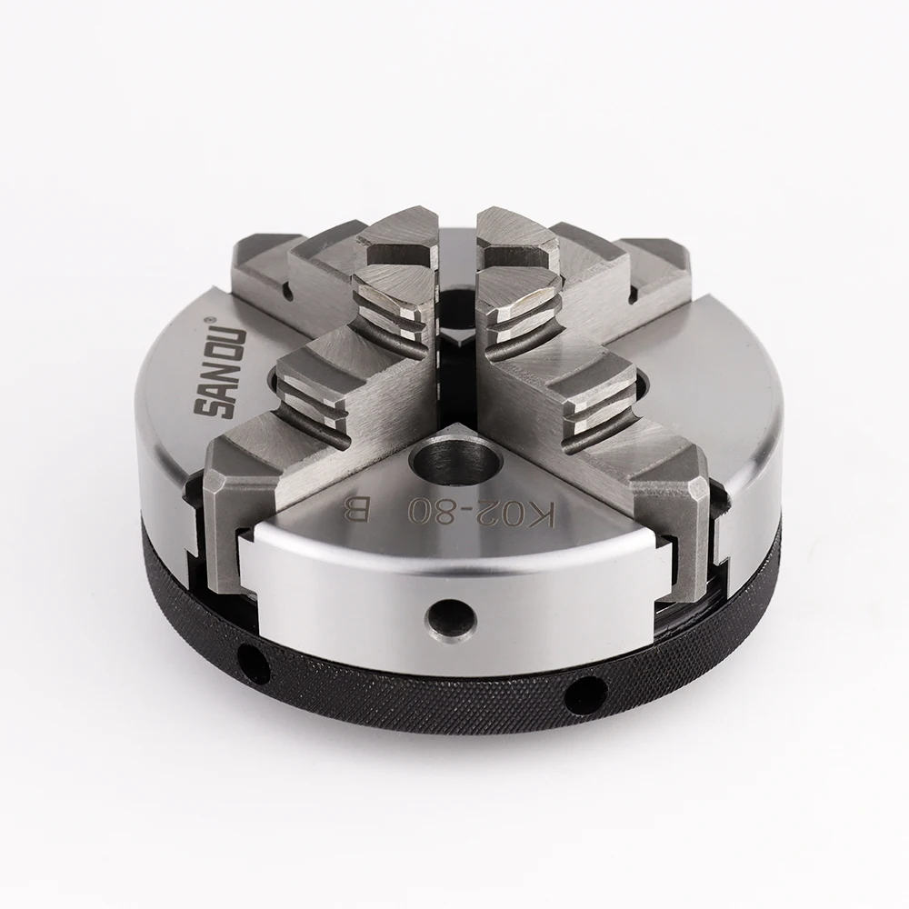 K02-50/63/80/100 4-kaak zelfcentrerende 50/63/80/100 mm (1,94/2,48/3,15/3,94ft) handmatige scroll mini-houtdraaibank Chuck