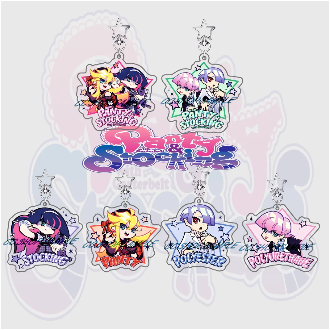 Panty & Stocking with Garterbelt Acrylic Keychain Panty Anarchy Stocking Anarchy Bag Pendant Backpack Charm Anime Accessory COS