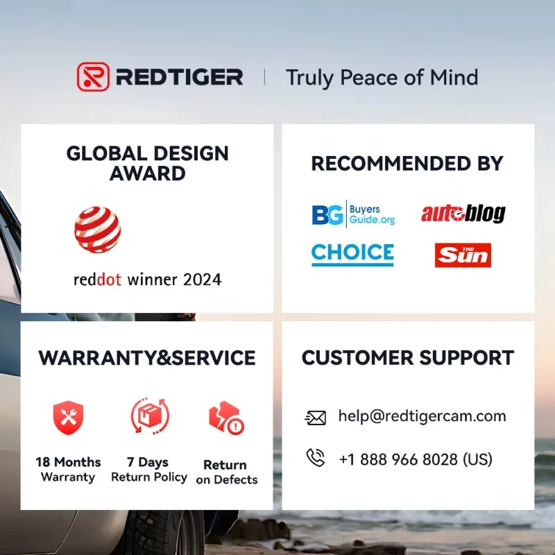 Redtiger F7N 4K Night Vision Car Black Box Câmera dupla frontal e traseira com WIFI GPS para revendedor