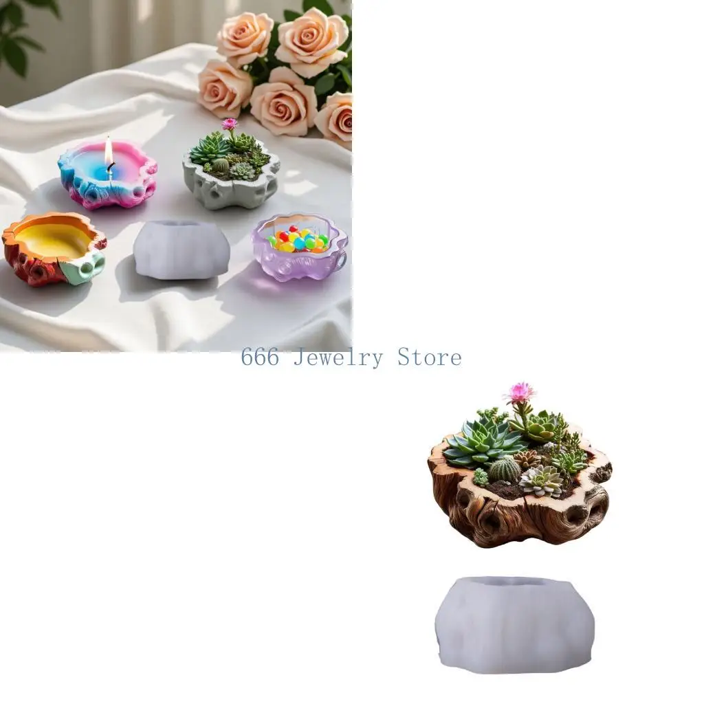 F2TD Premium Silicone Planter Mold For Resin Crafts With Realistic Texture And Easy Demolding