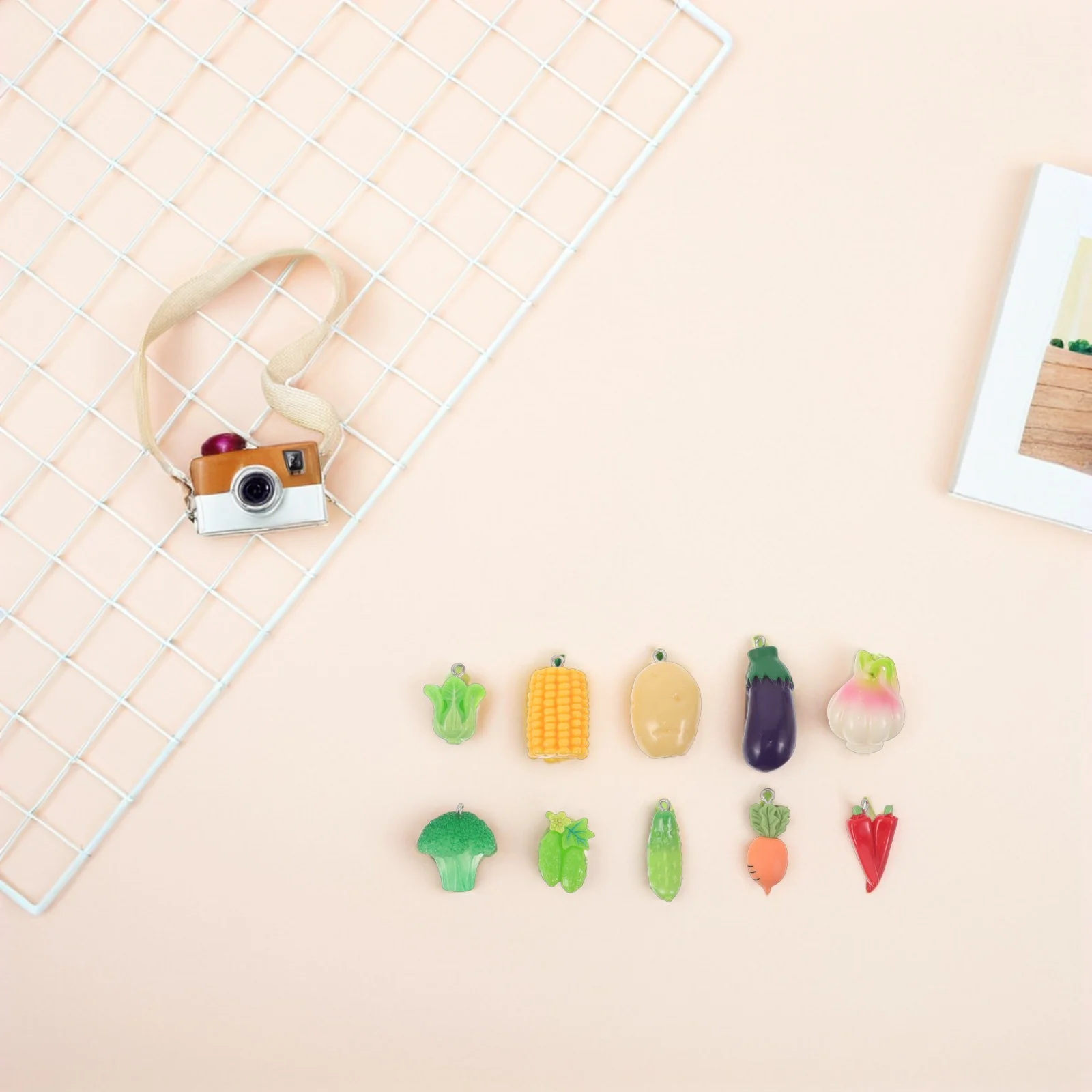

30 Pcs Charms for Keychain Making Simulated Food Accessories Jewelry Mini Fake Foods Earrings Vegetable Pendants