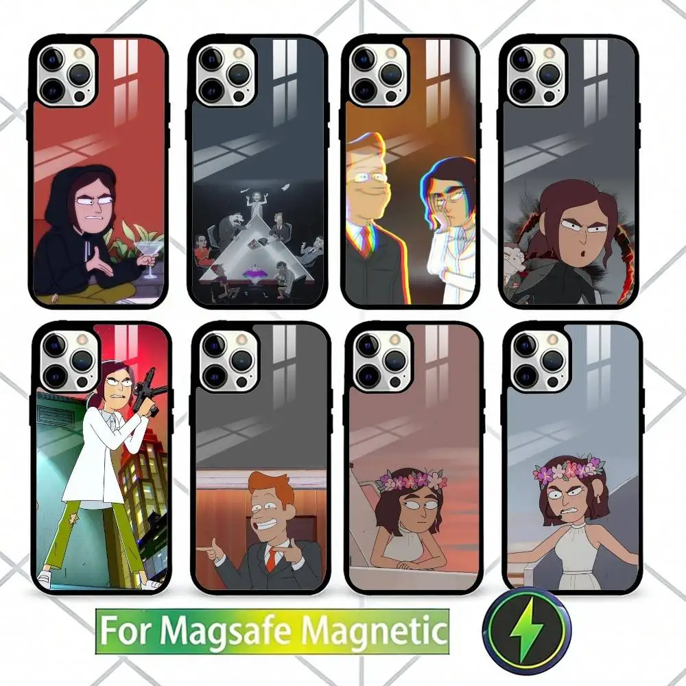 

Cartoon I-Inside J-Job Phone Case For iPhone17,16,15,14,13 Plus,Pro Max Magnetic For Magsafe Wireless Charging