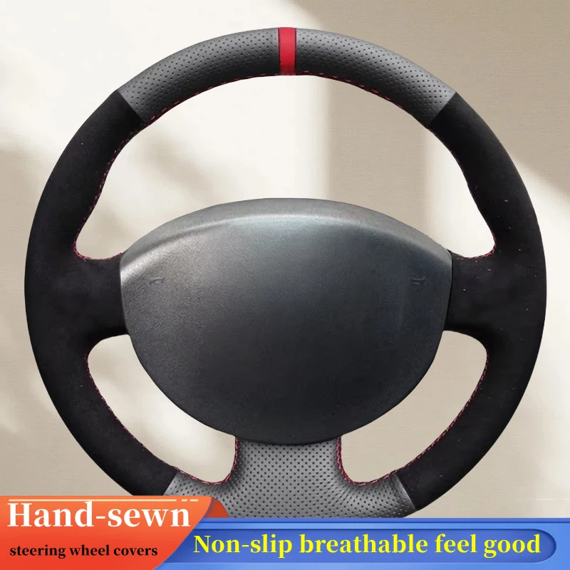 

Автомобильный руль из натуральной кожи для Renault Megane 2 2003-2008 Scenic 2 2003-2009, чехол на руль, автомобильные аксессуары
