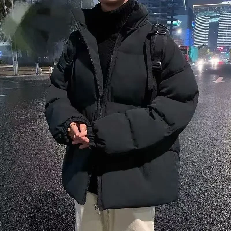 

Men's Thickened Cotton Jacket Stand Collar Loose Fit Stylish Bread Clothes Autumn Winter Korean Version Fashion Outerwear
