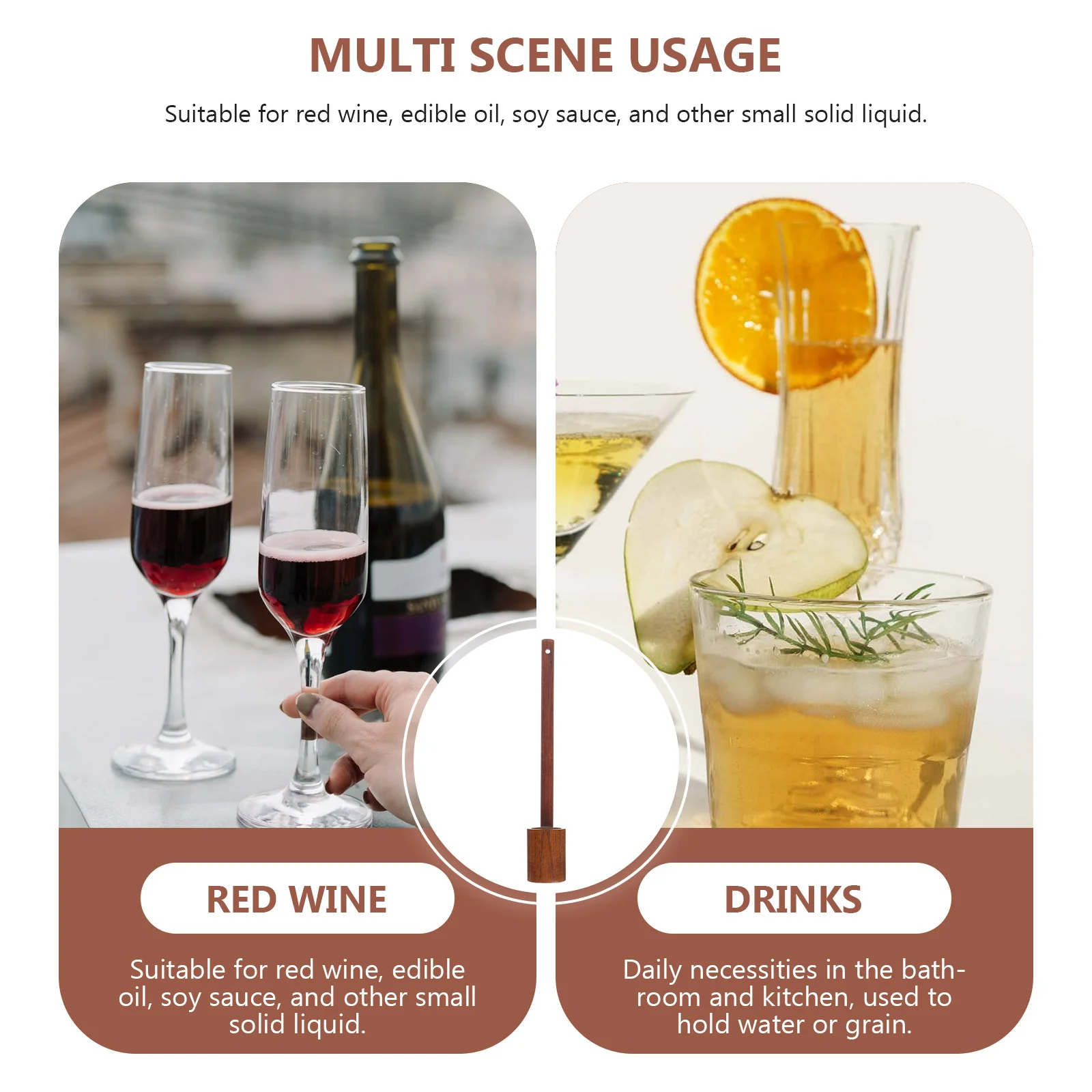 

Ciieeo Wine Tea Ceremony Ladle Flat Bottom Spoon Beer Pouring Kitchen Dipper Honey Vintage Water Bottle Scoop Wooden Handle