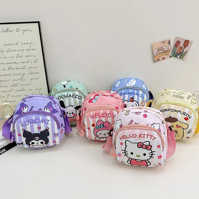 Kawaii Children\'s Sanrio Crossbody Bag Cinnamoroll Kuromi Pochacco Girls Hello Kitty Shoulder Bags Shoulder Bag Chest Bags