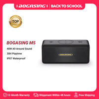 BOGASING M5 Bluetooth Speaker 40W Bluetooth 5.3 Wireless Speakers With 360 degree Surround Sound, IPX7 Waterproof, 30H Playtime