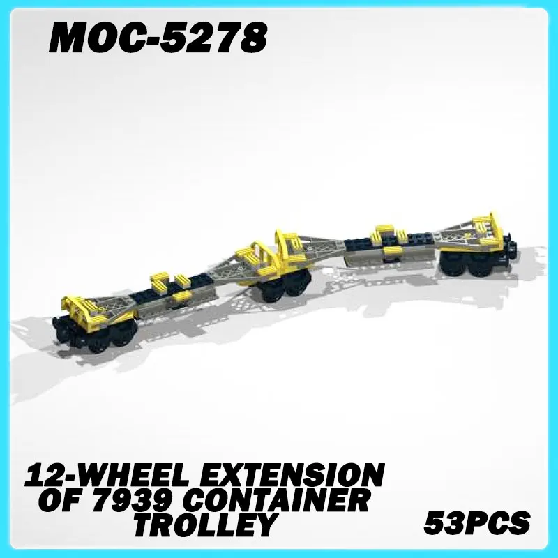 

MOC-5278 Мини-поезд серии, 12-колесный удлинитель, коллекционная образовательная модель, кирпичная головоломка, игрушка, подарки на день рождения, 53 шт.