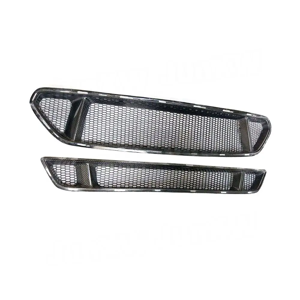 Carbon Fiber Car Bodykit Front Bumper Mesh Grille Grills For Ford Mustang 2015 2016 2017 Car Styling FRP Front Mesh Grille