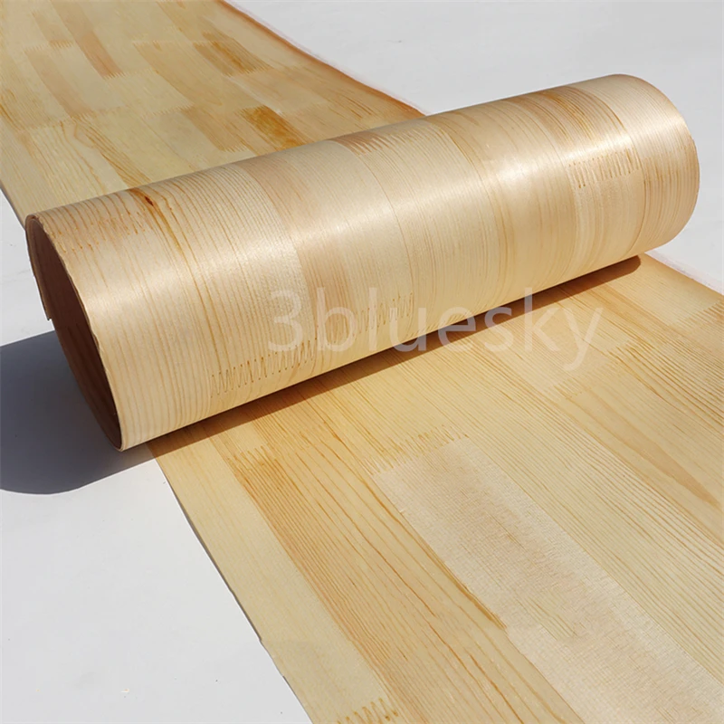 Natural Wood Veneer Sylvestris Pine for Furniture Finger Joint Straight Grain about 40cm x 2.5m 0.25mm Q/C